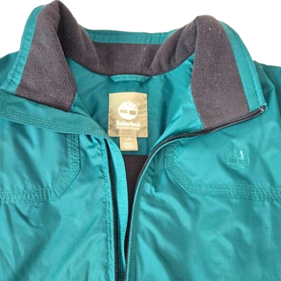 Timberland Fleece Lined Coat Waterproof Jacket Mens L Green - Picture 8 of 12